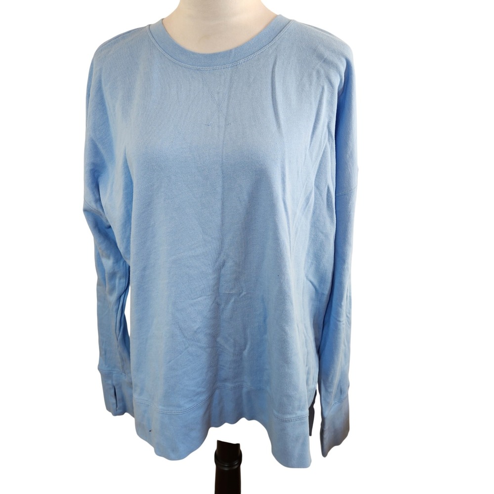 Sweaty Betty After Class Sweatshirt London‎ Blue Crew Neck Cozy Top Women's XL